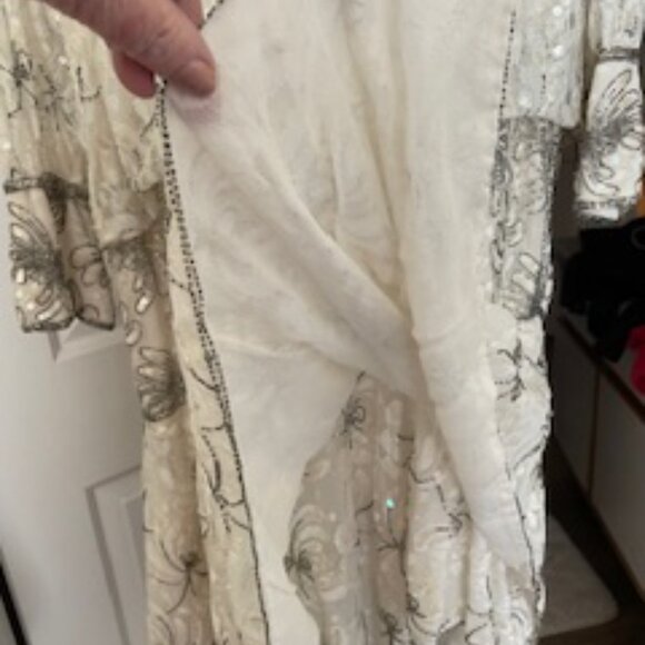 SCALA 100% Rayon Beaded Sequined Tiered Tea/cocktail length dress - Picture 6 of 7